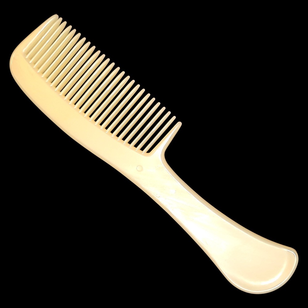 Vintage Tip Top Hair Comb Wide Tooth Handle Comb Ivory Cream Detangling USA